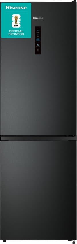 Hisense RB390N4BFC - Koel-vriescombinatie - 300 liter - No Frost - Inverter Compressor - Zwart - Energieklasse C - 35 dB - Super Cool & FastFreeze