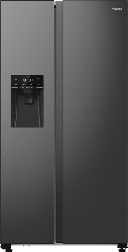 Hisense RS5P535NTFE – Amerikaanse koelkast – No-Frost – 178 cm hoog – 566 liter – Energielabel E – Invriesvermogen 12 kg/24u – Geluidsniveau 39 dB – LED Display – SuperCool – FastFreeze – Deuralarm – Interverter Compressor