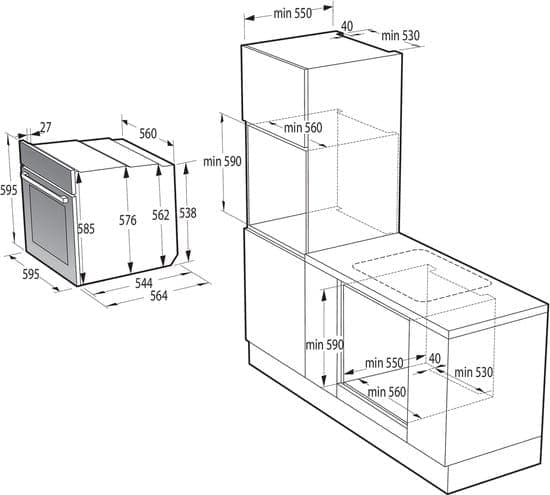 Gorenje BOS6737E02B 77 l 3500 W Zwart