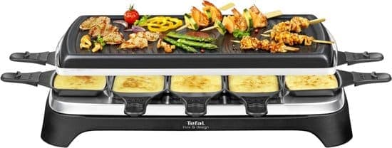 Tefal Inox & Design RE4588 – Gourmetset – 10 Pannetjes – RVS – Geschikt voor 10 Personen – Anti-aanbaklaag