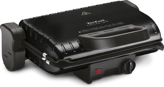 Tefal Minute Grill GC2058 Contactgrill – Barbecuestand – Regelbare temperatuur – Uitneembare Anti-aanbakplaten – Verticaal opbergen – 1600W – Zwart