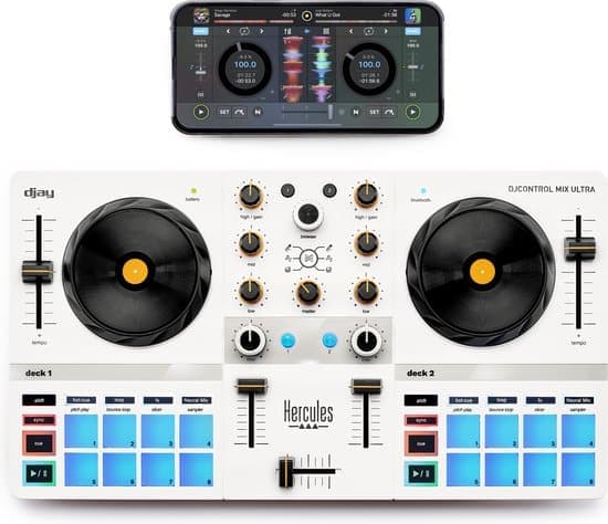 Hercules DJ Control Mix Ultra – Smartphone DJ Controller – Algoriddim Djay – Bluetooth – iOS/Android