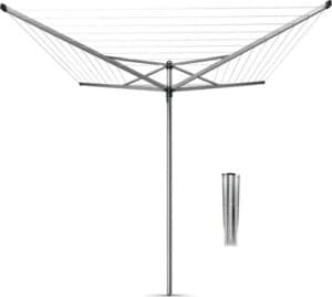 Brabantia Topspinner Droogmolen - 40 m - met Metalen Grondanker - Metallic Grey
