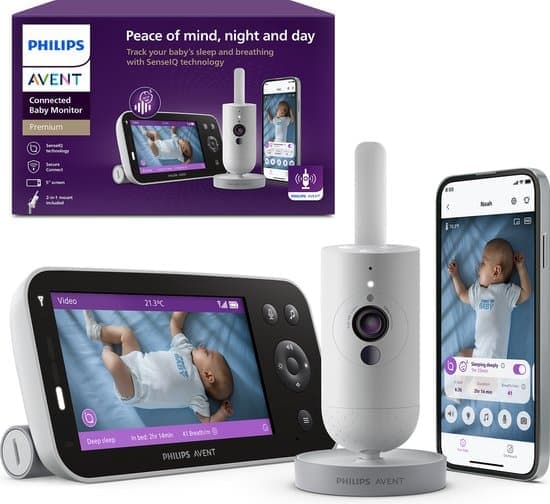 Philips Avent Premium Connected babyfoon met camera en app – Ademhaling en slaap detectie – SCD973/26