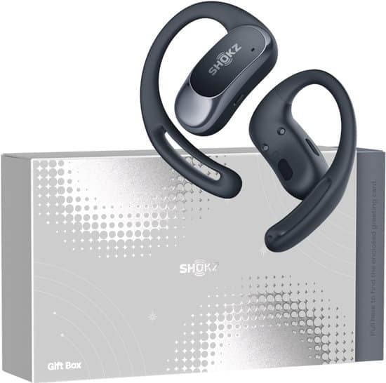 Shokz Gift Box OpenFit Air met Hoesje – Open-ear – Sporthoofdtelefoon – Draadloze Oordopjes – Zwart