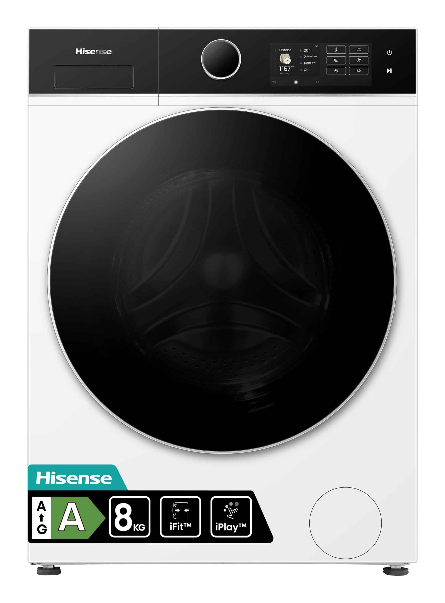 Hisense WF5I8043BWF wasmachine Voorlader 8 kg 1400 RPM Wit