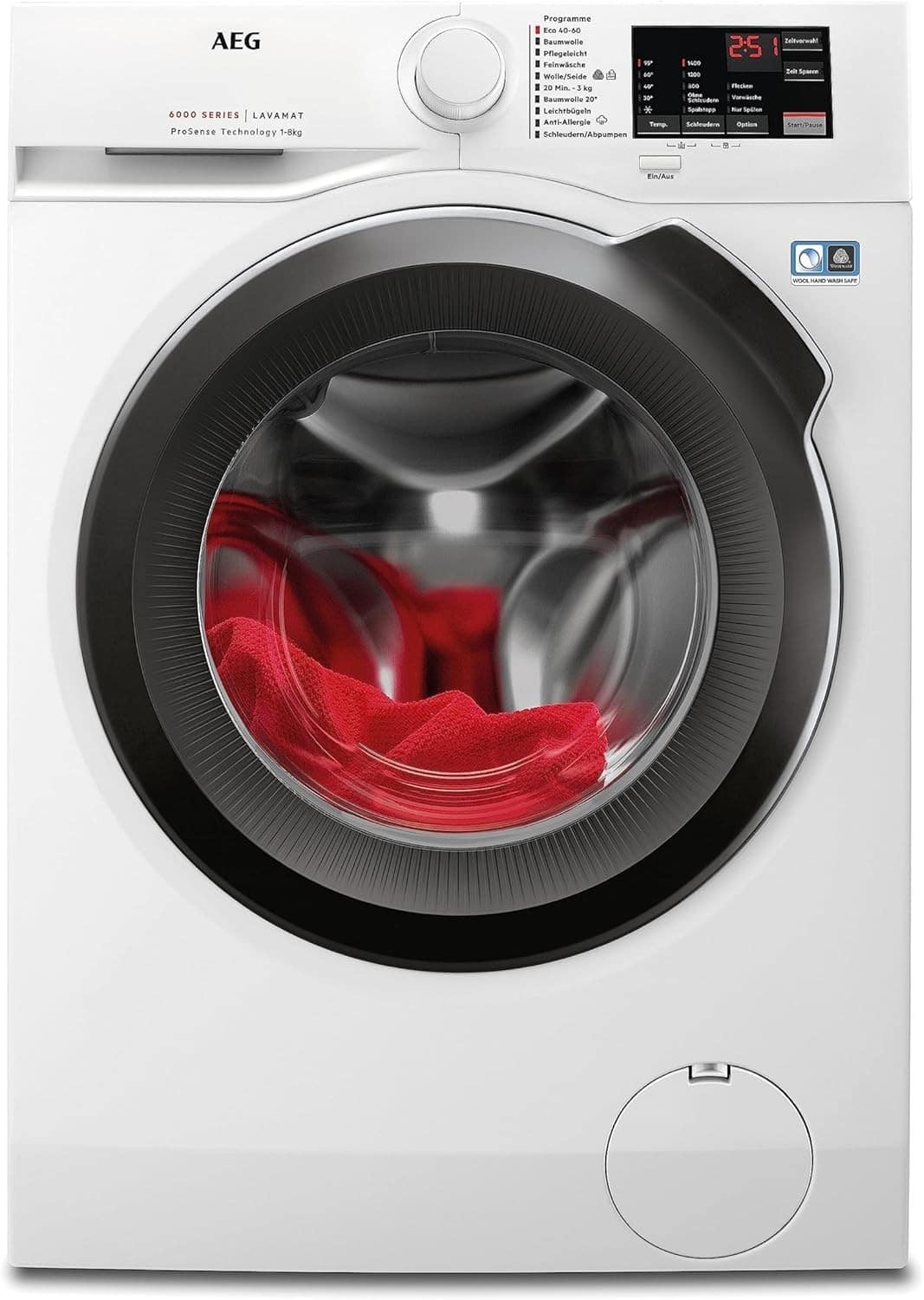 AEG L6AMZ48FL Wasmachine – 8 kg – 1400 tpm – ProSense – Energielabel A