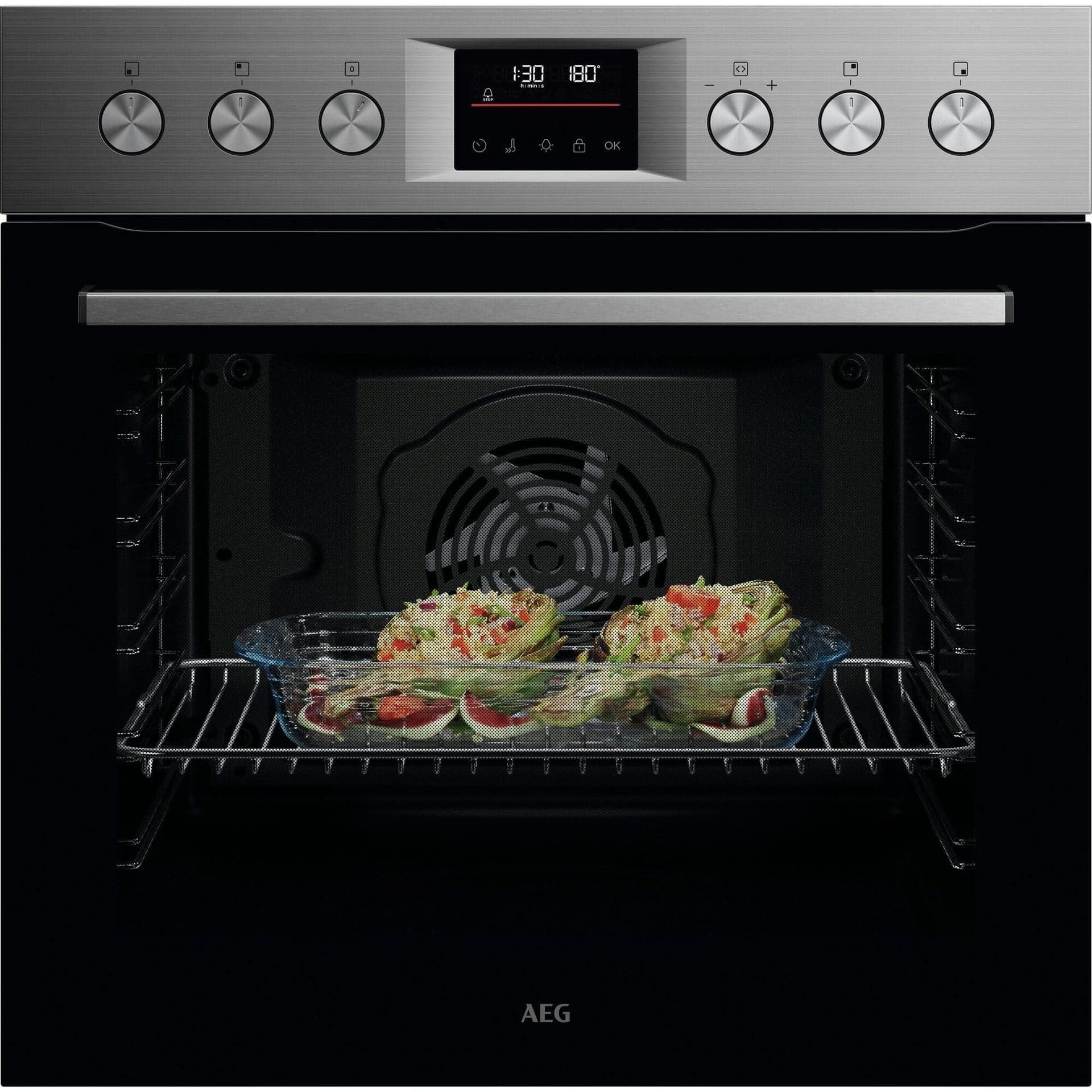 AEG Inbouw oven OU5PE40SM met kookplaatbediening – 72 liter – RVS – Energielabel A++