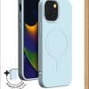 Bigben Connected - Siliconen Telefoonhoesje - geschikt voor iPhone 15 Plus - MagSafe compatibel - Blauw - Afbeelding 3