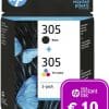 HP 305 - Inktcartridge - kleur & zwart + Instant Ink tegoed