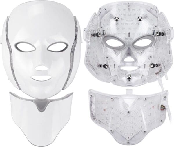 Led licht gezichtsmasker met hals gedeelte - 7 kleuren voor 7 behandelingen -Licht therapie - Gezichtstherapie - Led mask - Afbeelding 5