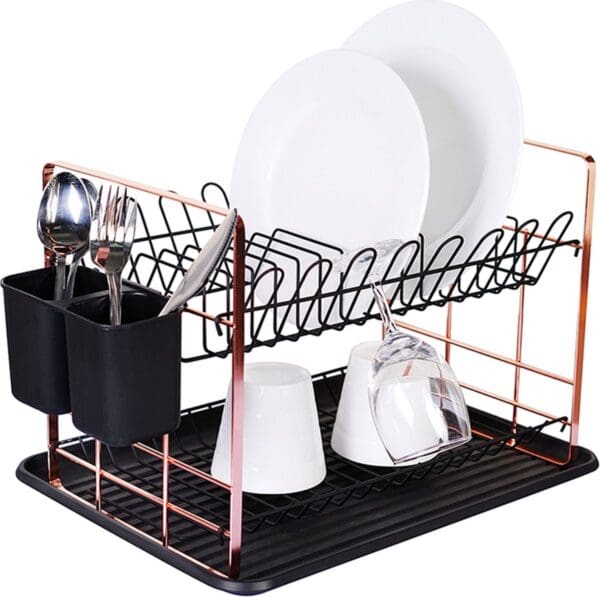 Berlinger haus – afdruiprek – metaal met kunststof – lengte 48 cm – zwart met rosegoud - Afbeelding 2