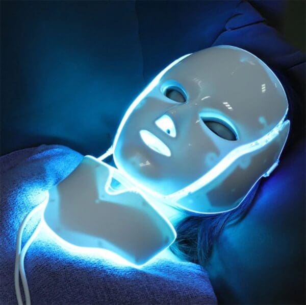 Led licht gezichtsmasker met hals gedeelte - 7 kleuren voor 7 behandelingen -Licht therapie - Gezichtstherapie - Led mask - Afbeelding 4