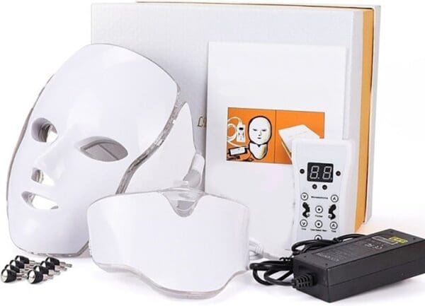 Led licht gezichtsmasker met hals gedeelte - 7 kleuren voor 7 behandelingen -Licht therapie - Gezichtstherapie - Led mask - Afbeelding 2