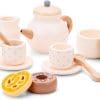New Classic Toys - Houten Theeservies - Speelgoed Thee Set - Gebroken Wit