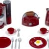 Klein Toys Bosch speelgoedkeukenaccessoireset groot ontbijtset - incl. broodroorster, waterkoker en meer - rood