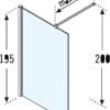 Novellini Giada h inloopdouche 90x195cm chroom-helder glas - Novellini Giada h inloopdouche 90x195cm chroom-helder glas