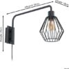 EGLO Tabillano 1 Wandlamp - E27 - 16 cm - Zwart - Afbeelding 2