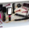 Klein Toys Braun Satin Hair 7 mega kappersset - haardroger, stijltang en haarborstel - incl. stylingaccessoires en ventilator met koude-lucht-mechanisme - zwart roze - Afbeelding 2