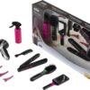 Klein Toys Braun Satin Hair 7 mega kappersset - haardroger, stijltang en haarborstel - incl. stylingaccessoires en ventilator met koude-lucht-mechanisme - zwart roze - Afbeelding 3