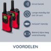Alecto FR115RD - Walkie Talkie voor kinderen en volwassenen - Set van 2 stuks - Bereik tot 5 km - Rood - Afbeelding 3