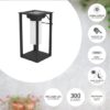 EGLO Usigni Solar Tafellamp Buiten - Zonne-energie - LED - 28 cm - Zwart/Wit - Oplaadbaar - Afbeelding 3