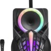 Denver Karaoke Set Incl. Microfoon - Discolichten - Bluetooth Speaker Partybox - Micro SD / USB / AUX - TSP301