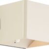 Brilliant ISEO - Oplaadbare wandlamp op accu draadloos - met bewegingssensor - IP44 - LED 4W - 300 Lumen - 3000K - met batterijen indicator - Zandbeige