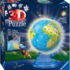 Ravensburger XXL Globe (Engels) Night Edition - 3D puzzel - 180 stukjes