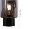 EGLO Gorosiba tafellamp - E27(excl.) - 22cm - rookglas - Metaal - Zwart - Afbeelding 3
