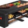 Tristar Gourmetstel RA-2736 - Gourmet- 8 personen - Met extra hittebron - Gourmetstel met unieke pizzastand - Bakplaat - PFAS vrij - Zwart