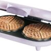 Bestron dubbel Wafelijzer voor klassieke hartwafels, Wafelmaker met antiaanbaklaag & indicatielampje, 1000 watt, keur: roze - Afbeelding 3