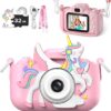 Sounix Digitale Kindercamera - 32GB SD-kaart - 1080P video - Digitale Kindercamera HD 1080p - Fototoestel voor Kinderen - Roze