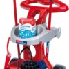 Klein Toys Vileda reinigingswagen - dweil, bezem en verscheidene huishoudelijke accessoires - 61 cm lange dweil - 55,5 cm lange bezem - rood blauw