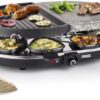 Princess Gourmetstel 162710 - Raclette Oval Steengrill Party – Bakplaat en Steengrill – 8 personen - 2 meter snoer - Regelbare thermostaat - 1200W - 8 pannetjes