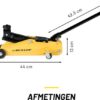 Dunlop Hydraulische Auto Krik - Autokrik met 2000KG Hefvermogen - Garagekrik met Lifthoogte 135mm tot 305mm - Metaal - Geel/ Zwart - Afbeelding 2