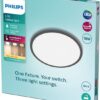 Philips SuperSlim badkamer plafondlamp - zwart - rond - 18 W