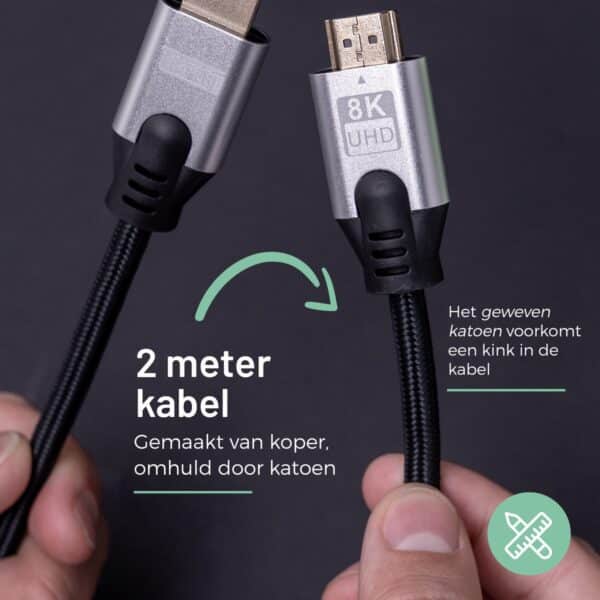 Triple J® 8k HDMI kabel 2.1 - 8K Ultra High Speed - HDMI naar HDMI - 2 meter - Afbeelding 5