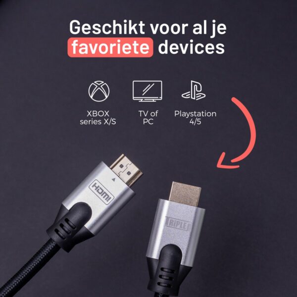 Triple J® 8k HDMI kabel 2.1 - 8K Ultra High Speed - HDMI naar HDMI - 2 meter - Afbeelding 9
