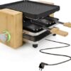 Princess Gourmetstel 162950 - Raclette Pure 4 personen - Grill & Bakplaat - Inclusief 4 pannetjes - Regelbare thermostaat - 800W - 2 meter snoer - Anti-aanbaklaag - Bamboe - Afbeelding 4