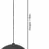 EGLO Barlaston Hanglamp - E27 - Ø 45 cm - Zwart/Grijs - uitwasbaar Textiel - Afbeelding 3