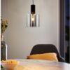 EGLO Gorosiba - Hanglamp - E27 - Ø 15 cm - rookglas - Zwart - Afbeelding 3