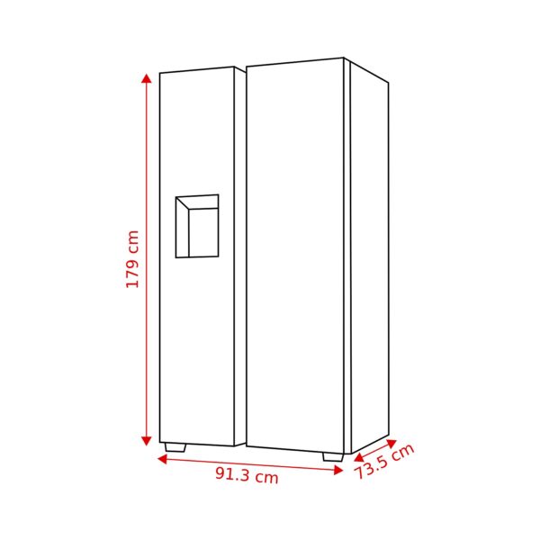 LG GSLE81PYBD - Amerikaanse koelkast - breedte 91.3 cm - hoogte 179 cm - inhoud 628 l - NoFrost - Afbeelding 8