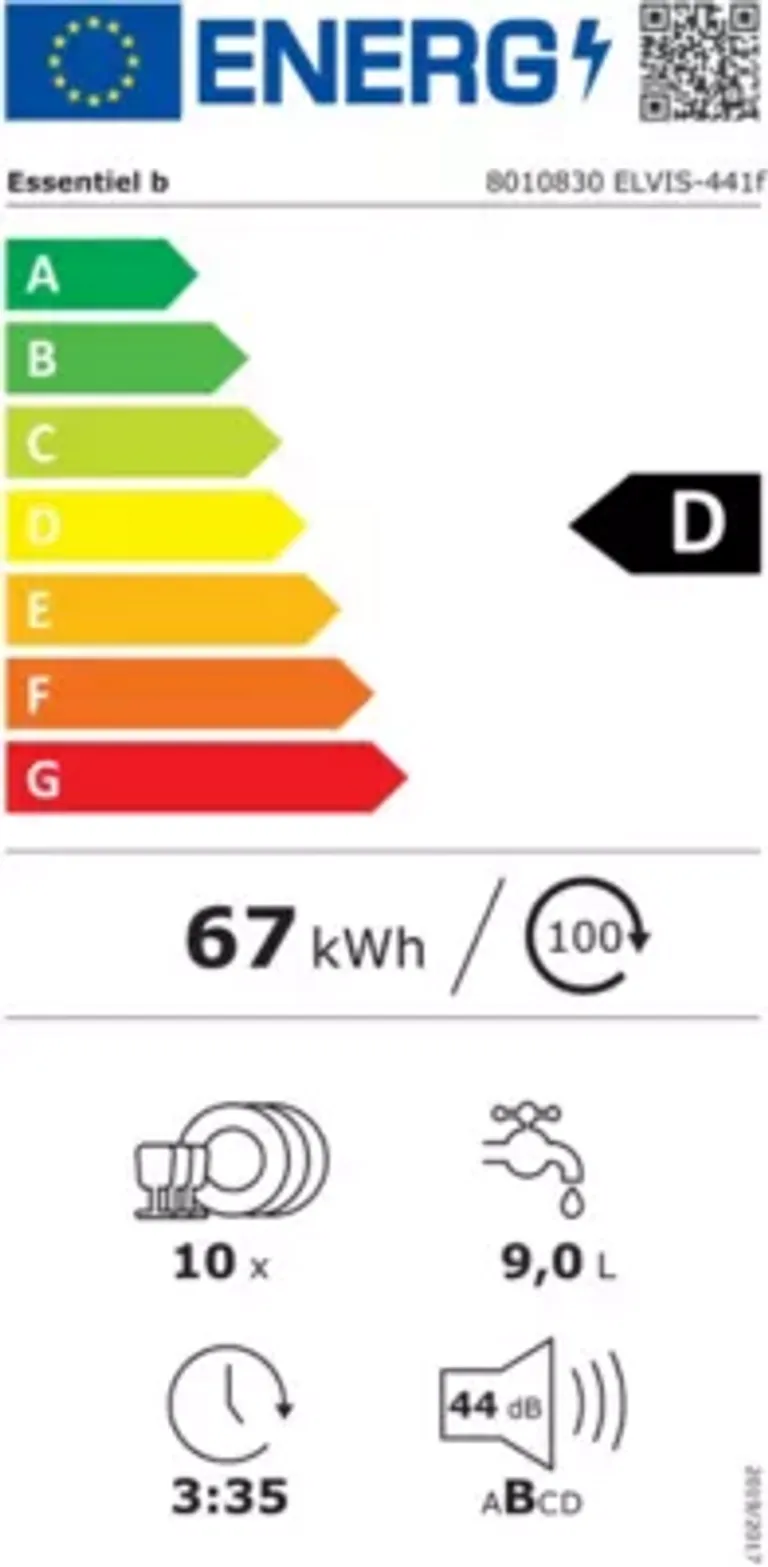 Essentiel-B | Inbouw vaatwasser ELVIS-441f - Afbeelding 2